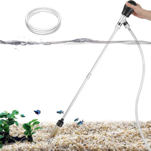 Carefree Fish Aquarium Small Gravel Cleaner 6Ft Hose Fish Tank Water Changer Sand Vacuum Silicone Airbag Adjustable Length ABS(for 3~8Gal Tank) 2026 New Upgrade Version in Kuwait