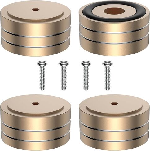 Tertullus 4 Pcs Speaker Feet Isolation 40x20mm Turntable Feet Aluminum Platform Speaker Spike Stand Floor Protectors Dampening Pad with Rubber Ring for Hi-fi Equipments in Saudi Arabia