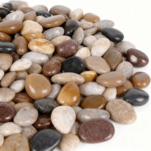 Onlyfire 15lb Polished Pebbles, 3/8" Natural Decorative Mixed Color River Rocks Aquarium Gravel Stones for Landscaping, Indoor Plants, Vase, Succulent, Fish Tank in Kuwait