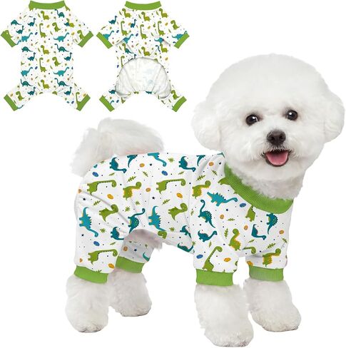 Dog Pajamas for Small Dogs Pjs Recovery Suit Pink Bow Dog Pajamas Breathable Pjs Puppy Clothes Cute Jammies Doggie Onesie Stretchy Soft Sleepwear for Spring Summer Pet Costume-S in Kuwait