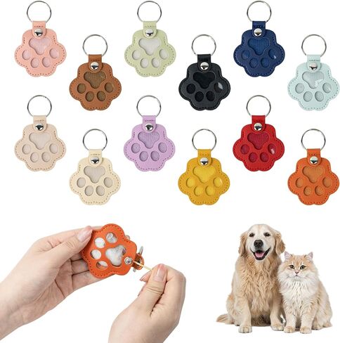 Bifeaw 12 Packs Learher Pet Hair Storage Keychain - Dog Cat Fur Memory Charm - Furever Keychain for Collecting Cat and Dog Hair in Kuwait