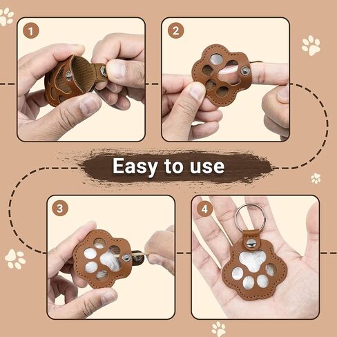 Bifeaw 12 Packs Learher Pet Hair Storage Keychain - Dog Cat Fur Memory Charm - Furever Keychain for Collecting Cat and Dog Hair in Kuwait