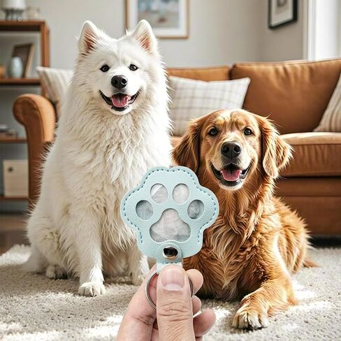Bifeaw 12 Packs Learher Pet Hair Storage Keychain - Dog Cat Fur Memory Charm - Furever Keychain for Collecting Cat and Dog Hair in Kuwait