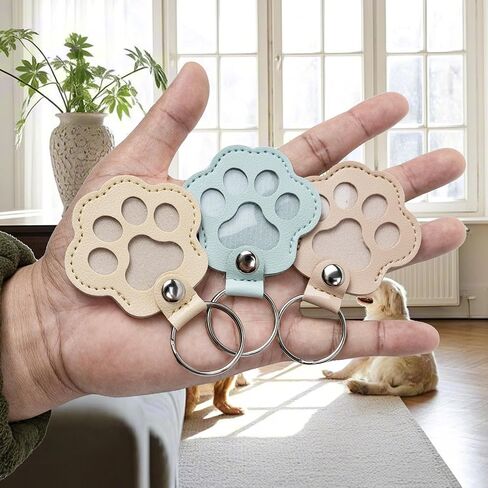 Bifeaw 12 Packs Learher Pet Hair Storage Keychain - Dog Cat Fur Memory Charm - Furever Keychain for Collecting Cat and Dog Hair in Kuwait