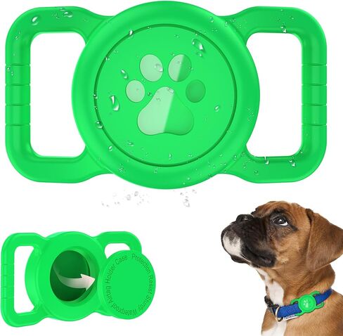 SANKALA Waterproof Airtag Holder for Dog Collar, Lightweight & Durable Silicone Holder for Apple AirTag, Reinforced Anti-Lost, Signal Friendly, Universal Fit Collar Width (0.6-1.3 Inch) - Black in Kuwait