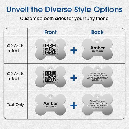 TechMark Dog Tags Personalized, Custom Pet ID Tags with QR Code, Real-time Scan Alerts, Modifiable Pet Profile, No Subscription or Fees, Laser Engraved & Clear Text & Ultra Durable (1.18 x 1.57'') in Kuwait