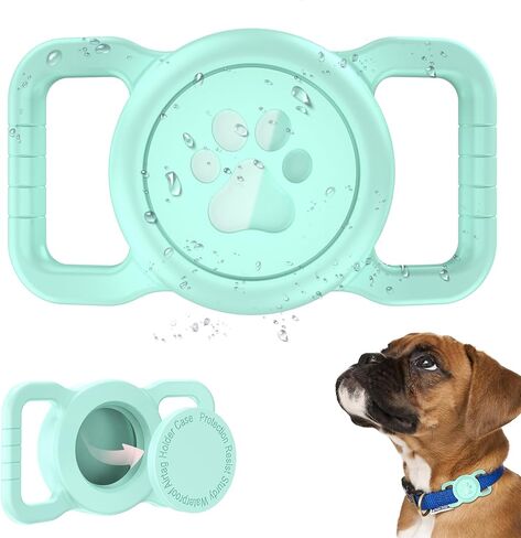 SANKALA Waterproof Airtag Holder for Dog Collar, Lightweight & Durable Silicone Holder for Apple AirTag, Reinforced Anti-Lost, Signal Friendly, Universal Fit Collar Width (0.6-1.3 Inch) - Black in Kuwait