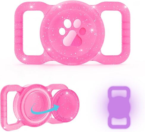 SANKALA Waterproof Airtag Holder for Dog Collar, Lightweight & Durable Silicone Holder for Apple AirTag, Reinforced Anti-Lost, Signal Friendly, Universal Fit Collar Width (0.6-1.3 Inch) - Black in Kuwait