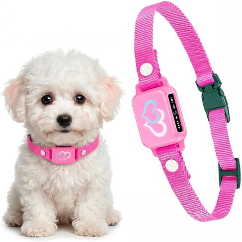 Bark Collar for Small Dogs 5-15 lbs with Magnetic Charging – No Shock, 3 Beep & Vibration Modes, 5 Sensitivity Levels – Humane Stop Anti-Barking Device – Dog Training Bark Collar (Black/Red Heart) in Kuwait