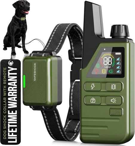 SafeShock (Latest Version) - Dog Shock Collar with Remote Control, 4500FT Range Shock Collar for Dogs & Training Collar, Waterproof, Beep & Vibration First, Rechargeable for Small Medium Large Dogs in Kuwait