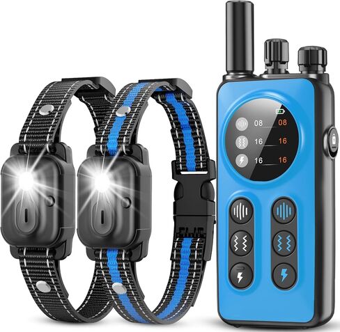 Dog Shock Collar 2 Dogs, 3300ft Dog Training Collar with Remote, Real-time Dual-Channel Remote with 3 Training Modes, Beep, Vibration, Safety Shock, Light, Fits 8-120 lbs All Breeds Sizes - Orange in Kuwait