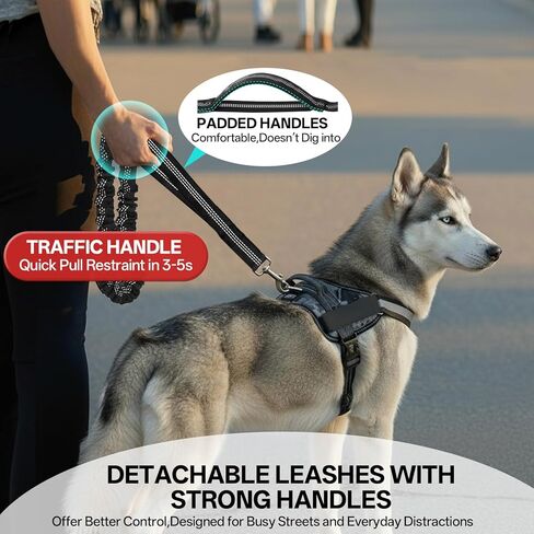 Hands Free Double Dog Leash for Two Dogs,240LB Heavy Duty Retractable with Partitioned Pouch Adjustable Waist for Walking Running Jogging Hiking Biking Training for Medium/Large(Not for＜25LBS) in Kuwait