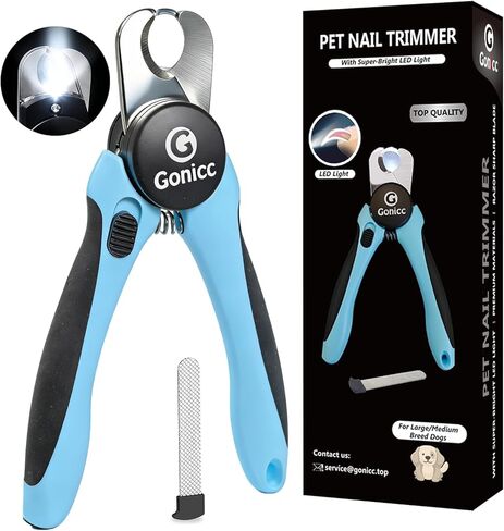 gonicc Dog & Cat Pets Nail Clippers and Trimmers - with Safety Guard to Avoid Overcutting, Free Nail File, Razor Sharp Blade - Professional Grooming Tool for Pets (for Large and Medium Dogs) in Kuwait