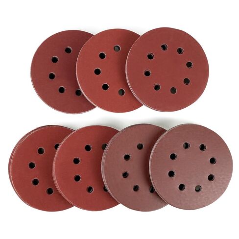LotFancy Sanding Disc, 5 Inch 8 Hole, 110PCS, 40 60 80 100 120 180 240 320 400 800 1000 Grit Assorted Sand Paper, Hook and Loop Sandpaper Assortment, Random Orbital Sander Pads in Saudi Arabia