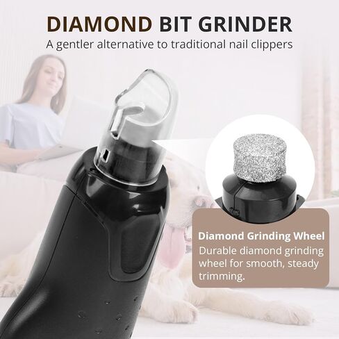 6-Speed Quiet Dog Nail Grinder with LED Light, Low-Vibration Electric Pet Nail Trimmer for Dogs and Cats, Safe Grooming Kit for Beginners, Complete Set with Storage Case in Kuwait