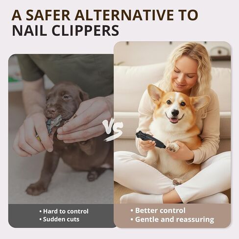6-Speed Quiet Dog Nail Grinder with LED Light, Low-Vibration Electric Pet Nail Trimmer for Dogs and Cats, Safe Grooming Kit for Beginners, Complete Set with Storage Case in Kuwait