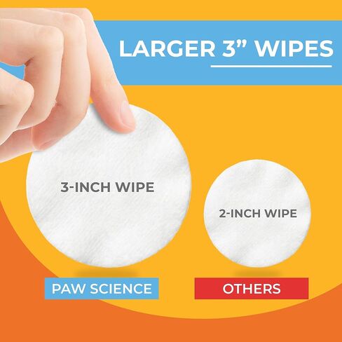 Paw Science 3% Chlorhexidine Wipes for Dogs and Cats - Cleansing Antiseptic, Antibacterial, Antifungal Wipes with Aloe for Skin Infections, Itchy Yeast Paws, Cat Acne in Kuwait