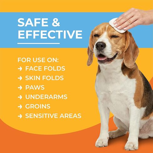 Paw Science 3% Chlorhexidine Wipes for Dogs and Cats - Cleansing Antiseptic, Antibacterial, Antifungal Wipes with Aloe for Skin Infections, Itchy Yeast Paws, Cat Acne in Kuwait