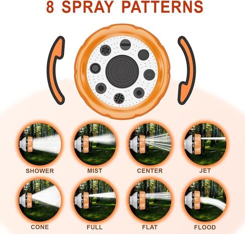 Premium Dog Washing Hose Attachment, 8-Pattern Dog Bath Sprayer, Easy-Control Hose Nozzle with Soap Dispenser for Garden, Pet Shower and Car Wash in Kuwait