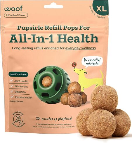 WOOF Pupsicle Refill Pops for Calming - Long-Lasting Refills for The Pupsicle Toy to Promote Calm - Calming Dog Treats - Magnesium for Dogs- Large Pops - 7 Count in Saudi Arabia