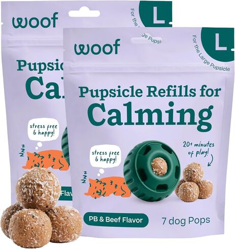 WOOF Pupsicle Refill Pops for Calming - Long-Lasting Refills for The Pupsicle Toy to Promote Calm - Calming Dog Treats - Magnesium for Dogs- Large Pops - 7 Count in Saudi Arabia