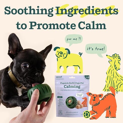 WOOF Pupsicle Refill Pops for Calming - Long-Lasting Refills for The Pupsicle Toy to Promote Calm - Calming Dog Treats - Magnesium for Dogs- Large Pops - 7 Count in Saudi Arabia