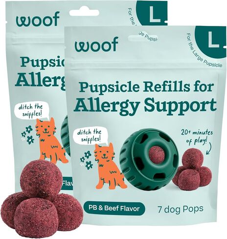 WOOF Pupsicle Refill Pops for Calming - Long-Lasting Refills for The Pupsicle Toy to Promote Calm - Calming Dog Treats - Magnesium for Dogs- Large Pops - 7 Count in Saudi Arabia