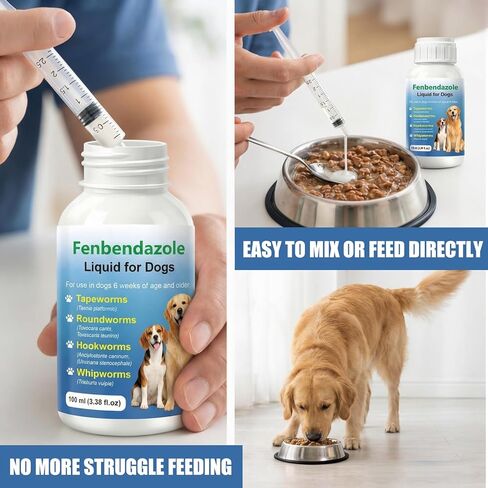 Dewormer for Dogs Fenbendazole for All Wormers, Roundworms , Hookworms , Whipworms and Tapeworms Broad Spectrum in Kuwait