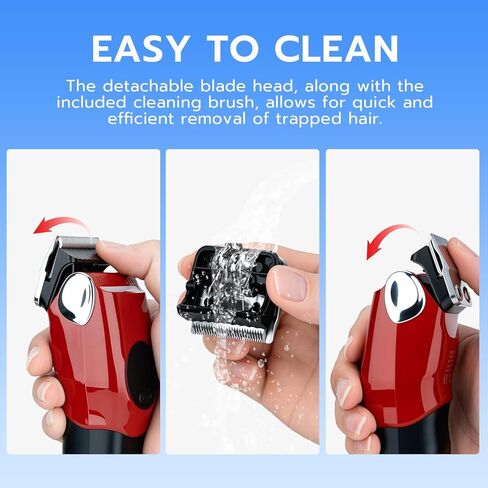 Mcbazel Dog Clippers Grooming Kit, Low Noise Rechargeable Cordless Adjustable Pet Hair Shaver Trimmers Set for Dogs, Cats and Other Pets [Red] in Kuwait