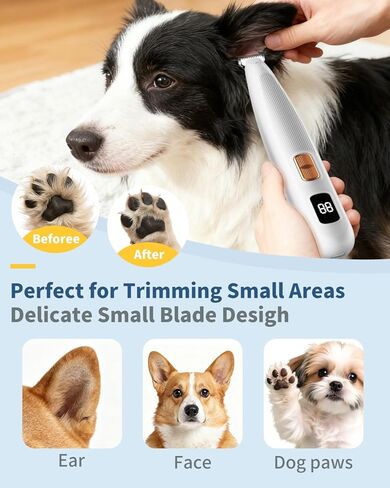 iBTC Dog Clippers and Paw Trimmer Kit 2 in 1 Low Noise Cordless Dog Clippers for Grooming Pet Hair Trimmers for Small and Large Dogs Cats Animals(Grey and White Set) in Kuwait
