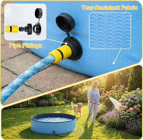Foldable Dog Pool, Collapsible Dog Swimming Pool Hard Plastic Portable Pets Bath Tub for Dogs and Cats, Pet Wading Pool for Indoor Outdoor Backyard in Kuwait