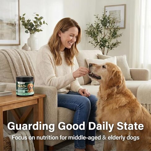 NAD+ Supplement for Precursor & Senior Dogs – Cellular Energy & Vitality Supplement – Advanced Formula for Healthy Aging & Cognitive Support – Non-GMO – 120 Soft Chews (Chicken Flavor) in Kuwait