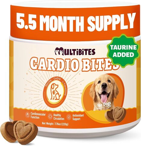 Dog Healthy Heart Supplements - Taurine for Dogs with CoQ10, L-Carnitine, Fish Oil, Vitamins - Supports Cardio & Cardiovascular Health, Antioxidant Support, 7.76 oz in Kuwait