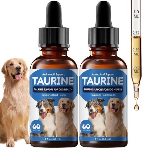 Taurine Liquid Supplement for Dogs, Daily Amino Acid Drops Supporting Heart & Muscle Function, Energy Balance & Physical Stability, 60 ml in Saudi Arabia