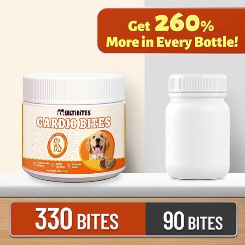 Dog Healthy Heart Supplements - Taurine for Dogs with CoQ10, L-Carnitine, Fish Oil, Vitamins - Supports Cardio & Cardiovascular Health, Antioxidant Support, 7.76 oz in Kuwait