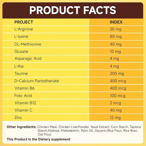 Amino Acids for Dogs,Dog Vitamins and Supplements, Support Immunity, Digestion, Skin & Coat, Muscle Health, Contains Lysine, DL-Methionine and Taurine in Kuwait