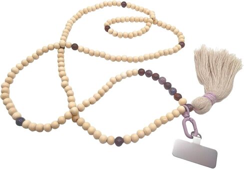 Pi Origin - IVORY Collection | Trendy cellular phone lanyard with universal Connector for phone cover (One Size, ivory/Spodumène kunzite) in Kuwait