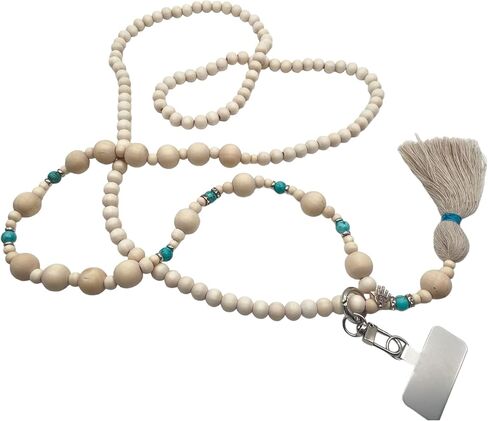 Pi Origin - IVORY Collection | Trendy cellular phone lanyard with universal Connector for phone cover (One Size, ivory/Spodumène kunzite) in Kuwait