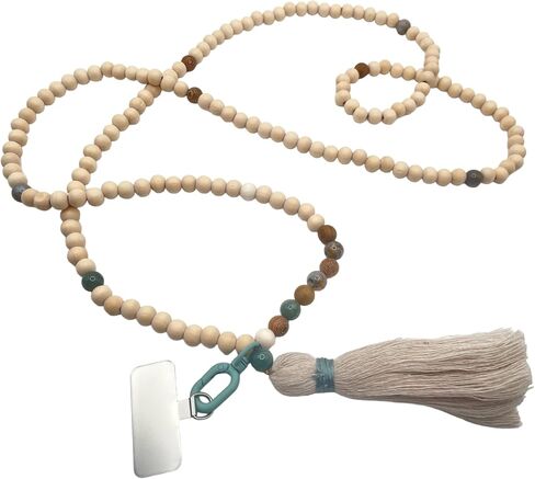 Pi Origin - IVORY Collection | Trendy cellular phone lanyard with universal Connector for phone cover (One Size, ivory/Spodumène kunzite) in Kuwait