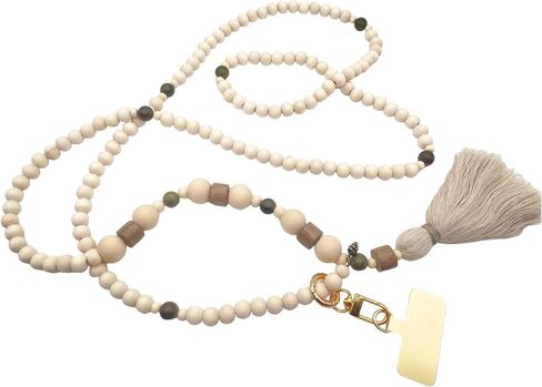 Pi Origin - IVORY Collection | Trendy cellular phone lanyard with universal Connector for phone cover (One Size, ivory/Spodumène kunzite) in Kuwait