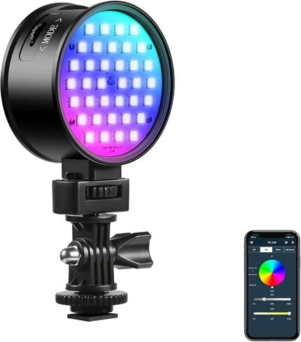 ضوء فيديو RGB، ضوء كاميرا LED مزدوج الجوانب RGB + ثنائي اللون، إضاءة LED قابلة لإعادة الشحن 3000 مللي أمبير في الساعة CRI 97+، 2700K-6500K، RGB 0-360 ضوء فيديو مزدوج الوجهين بالألوان الكاملة للتصوير الفوتوغرافي ومدونات الفيديو in Saudi Arabia