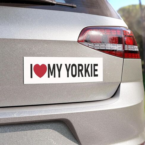 I Love My Yorkie Sticker Large 3x9 Heart Dog Yorkshire Terrier Stickers in Kuwait