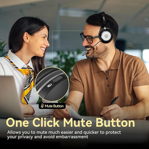 Wantek سماعة رأس USB مع ميكروفون لإلغاء الضوضاء وعناصر التحكم في الخط، سماعة كمبيوتر للكمبيوتر المحمول ومركز الاتصال للأعمال Skype Zoom SoftPhone، سماعة رأس سلكية للمكتب، دردشة واضحة، راحة فائقة in Kuwait