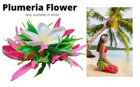 Moana Hair Clip Hawaiian Flower Hairpiece Beach Lilo Blossom Hair Accessory for Women Large Adult Hair Clip Granchos Para el cabello Realistic Luau Hula Orchid Hair Barrette by Aviella Aloha in Kuwait