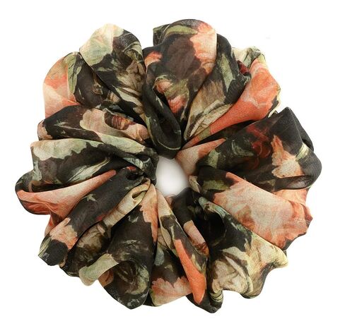 26 Colors Available, Colorful Big Scrunchies for Hair, Soft Chiffon Ponytail Holder, Cute Birthday Gift for Women Girl Teen, Holiday Accessory (Exotic Purple Orange) in Kuwait