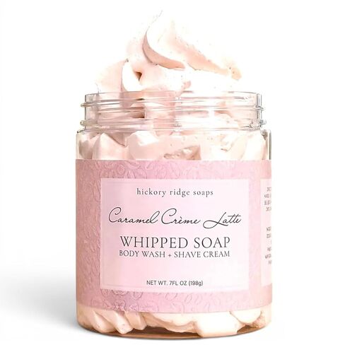 Caramel Crème Latte Whipped Soap Creamy Body Wash & Shave Cream Moisturizing Handmade Bath Soap 7 oz in Kuwait