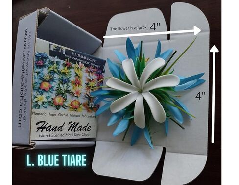 White Tahitian Tiare Tropical Aloha Flower Hair Clip for Women Luau Hula Costume Beach Tiki Party Hair Accessory in Kuwait