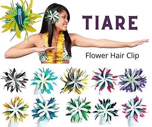 White Tahitian Tiare Tropical Aloha Flower Hair Clip for Women Luau Hula Costume Beach Tiki Party Hair Accessory in Kuwait