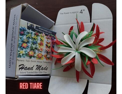 White Tahitian Tiare Tropical Aloha Flower Hair Clip for Women Luau Hula Costume Beach Tiki Party Hair Accessory in Kuwait