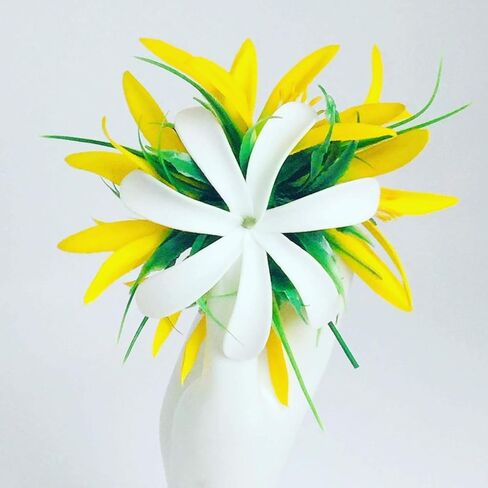 White Tahitian Tiare Tropical Aloha Flower Hair Clip for Women Luau Hula Costume Beach Tiki Party Hair Accessory in Kuwait